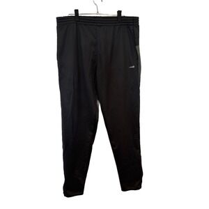 Avia Mens Black Track Pants XL Athletic Joggers Gray Side Stripe Mesh Panel